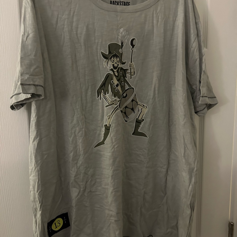Disney Parks Backstage Collectible Gray Graphic Men's Shirt Haunted Mansion NWOT